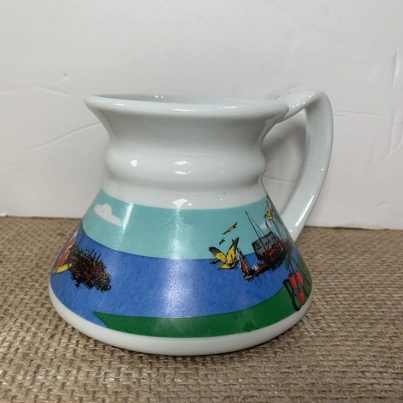 Door County Wisconsin Painted Mug No Spill Souvenir Cup Cork Bottom Cherries - Picture 2 of 6